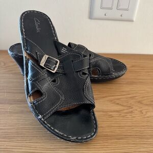 Clarks Black Leather Upper Footwear